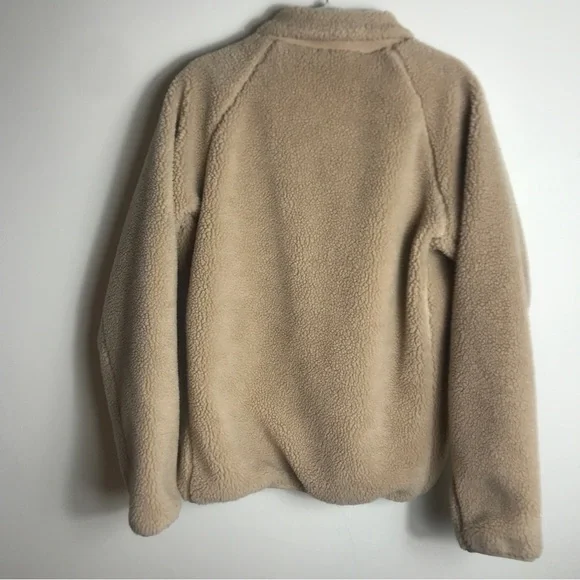 Women’s BRANDY MELVILLE Willow Tan Zip Up Teddy Sherpa Coat Jacket OS - Picture 3 of 4
